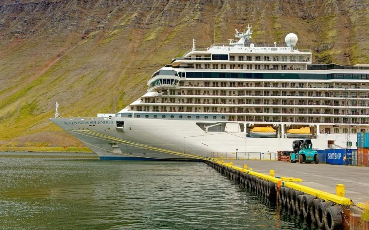 Cruise ship at the pier in Ísafjörður